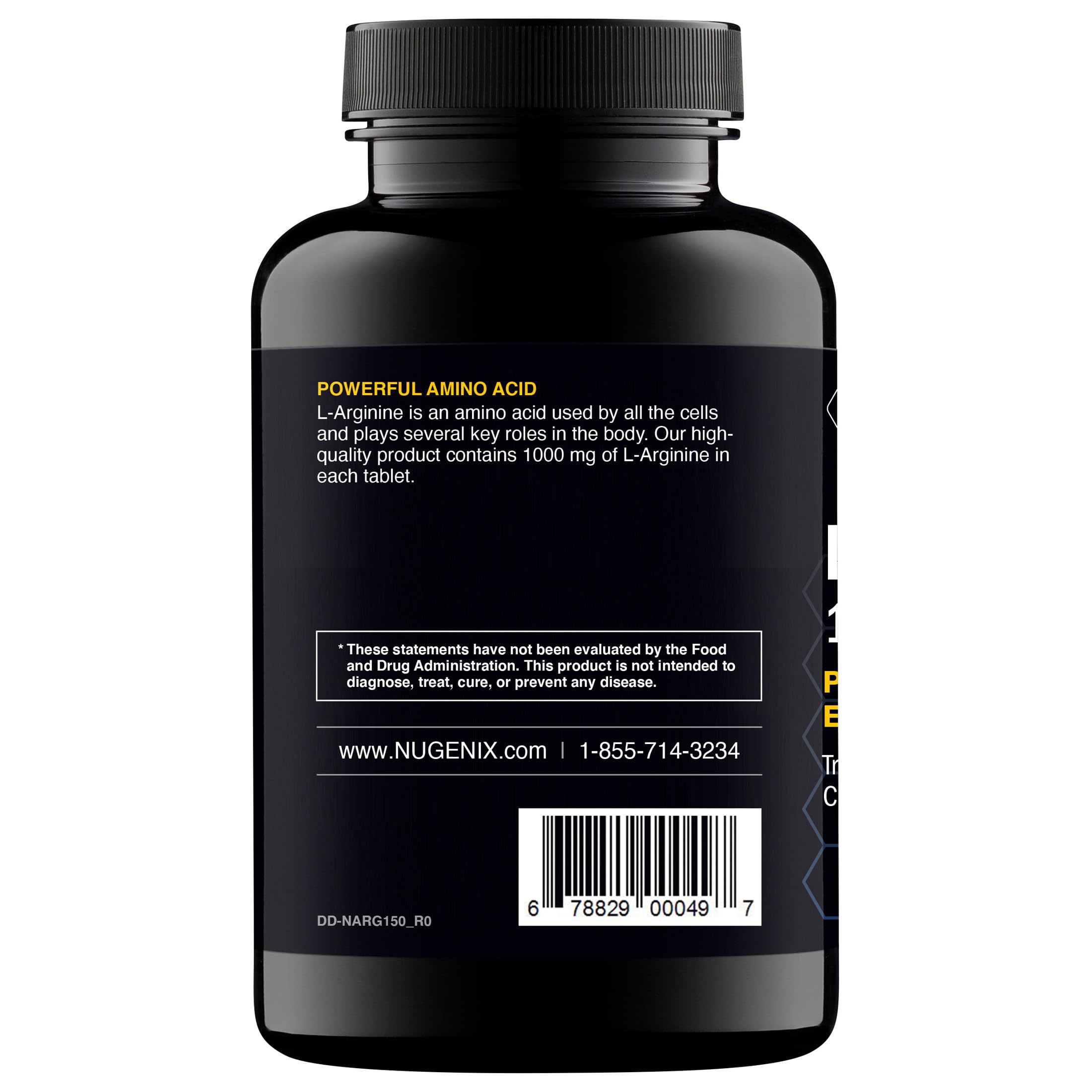 Comparación de tamaño de Nugenix L-Arginine junto a una moneda para referencia de escala