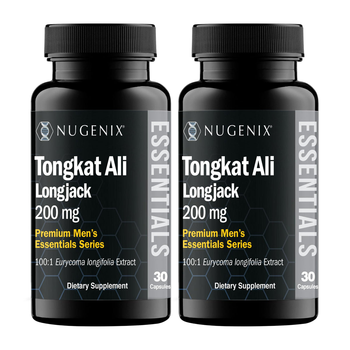 Nugenix envase frontal mostrando 60 cápsulas y concentración 200 mg