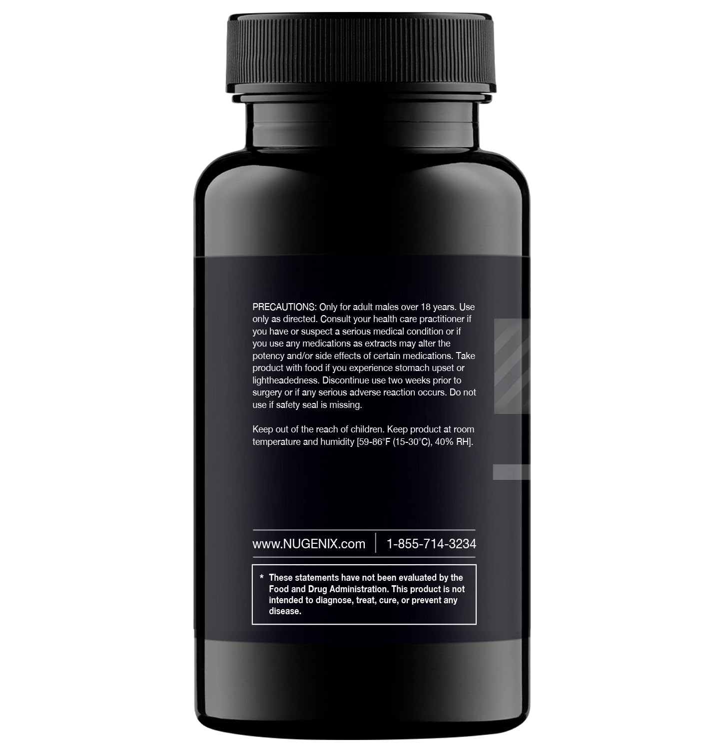 Nugenix Total-T etiqueta cercana mostrando ingredientes patentados y transparencia