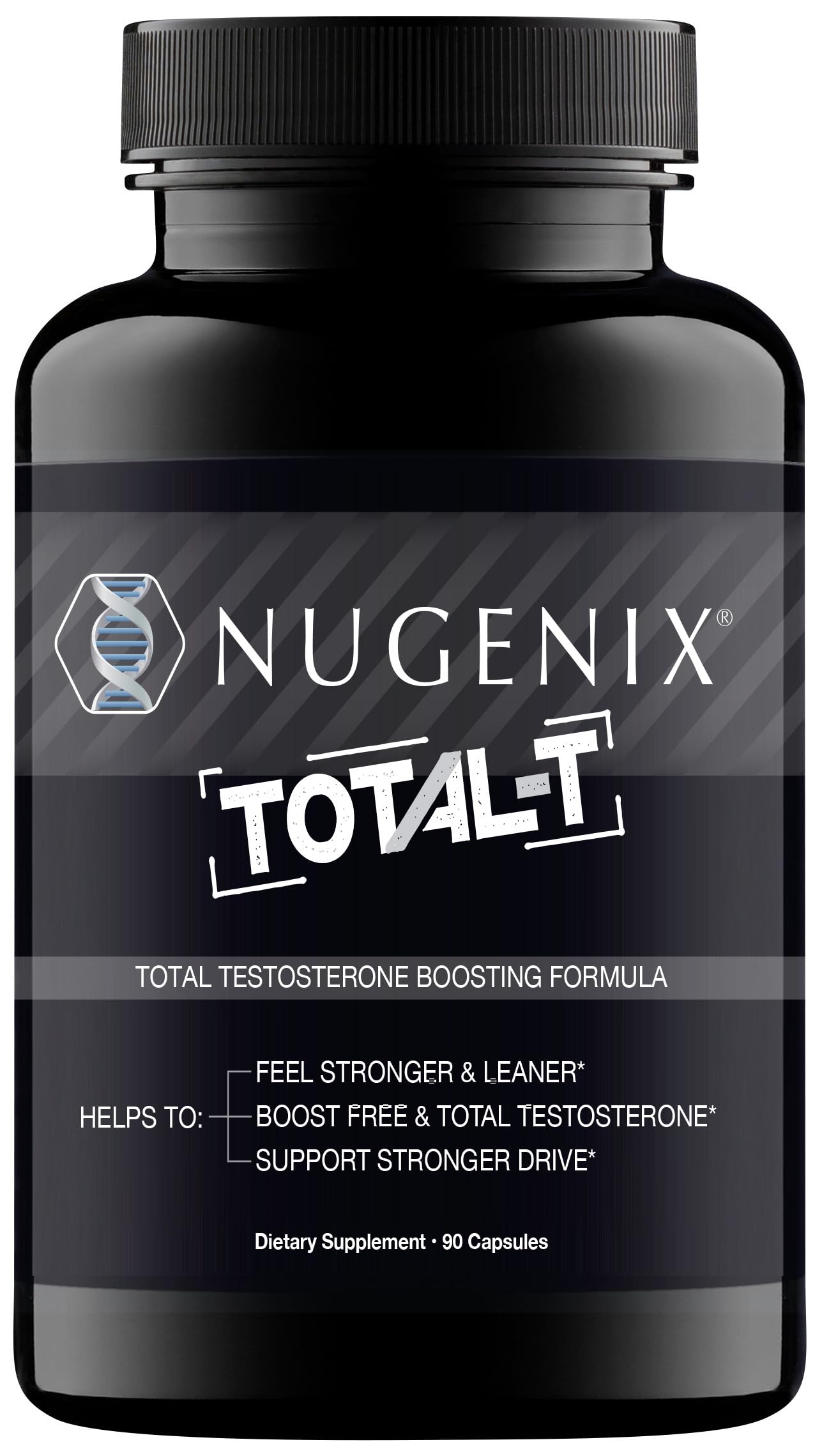 Nugenix Total-T frente del envase mostrando presentación y diseño, confianza de marca