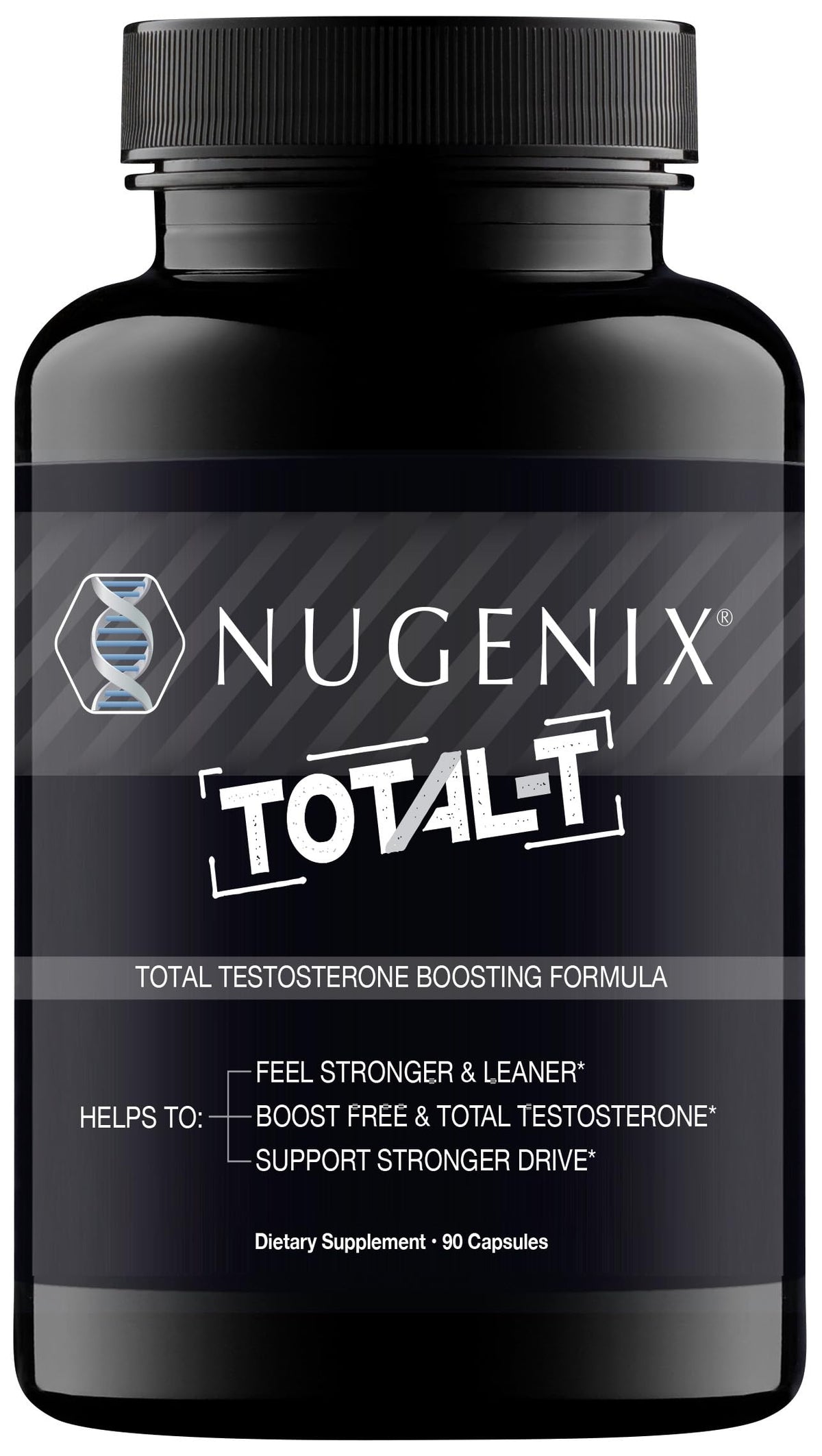 Nugenix Total-T frente del envase mostrando presentación y diseño, confianza de marca