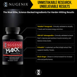 Nugenix Total-T Maxx cápsulas dispersas mostrando textura y facilidad de ingestión