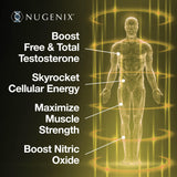 Nugenix Total-T2 cápsulas textura cercana destacando fácil ingestión
