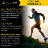 Producto Nugenix junto a equipo de entrenamiento representando uso en rutina diaria