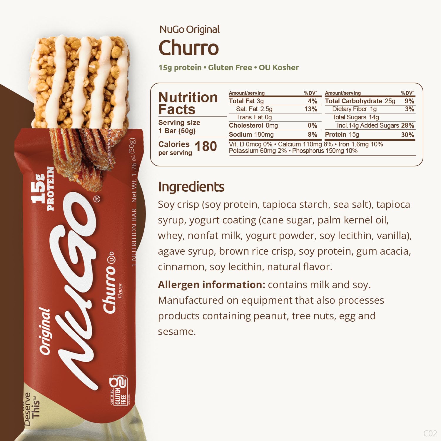 NuGo detalle de textura crujiente que indica sabor y satisfacción