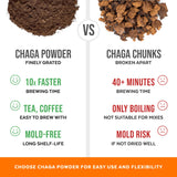 Numami taza de té de chaga preparado con vapor, Numami y bebida sin cafeína