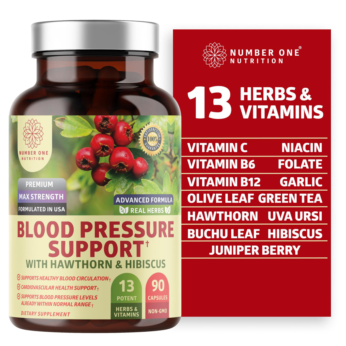 Number One Nutrition frasco frontal mostrando etiqueta y beneficios claros