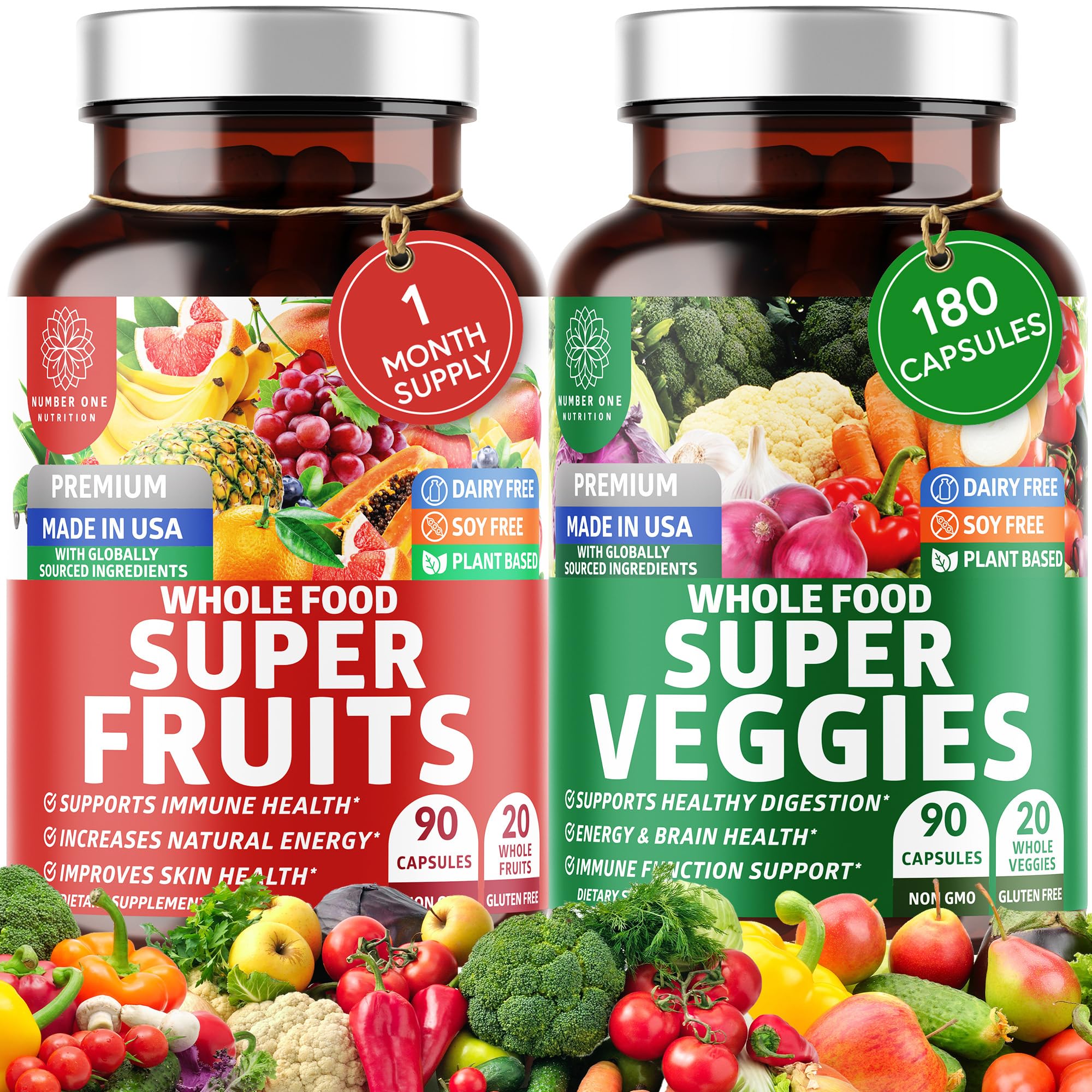 Number One Nutrition envase frontal mostrando 180 cápsulas y beneficios