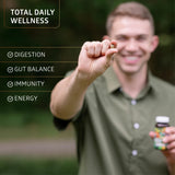Number One Nutrition tabletas en mano para comparar escala y facilidad de uso