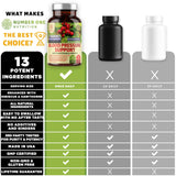 Number One Nutrition frasco junto a alimentos saludables representando estilo de vida