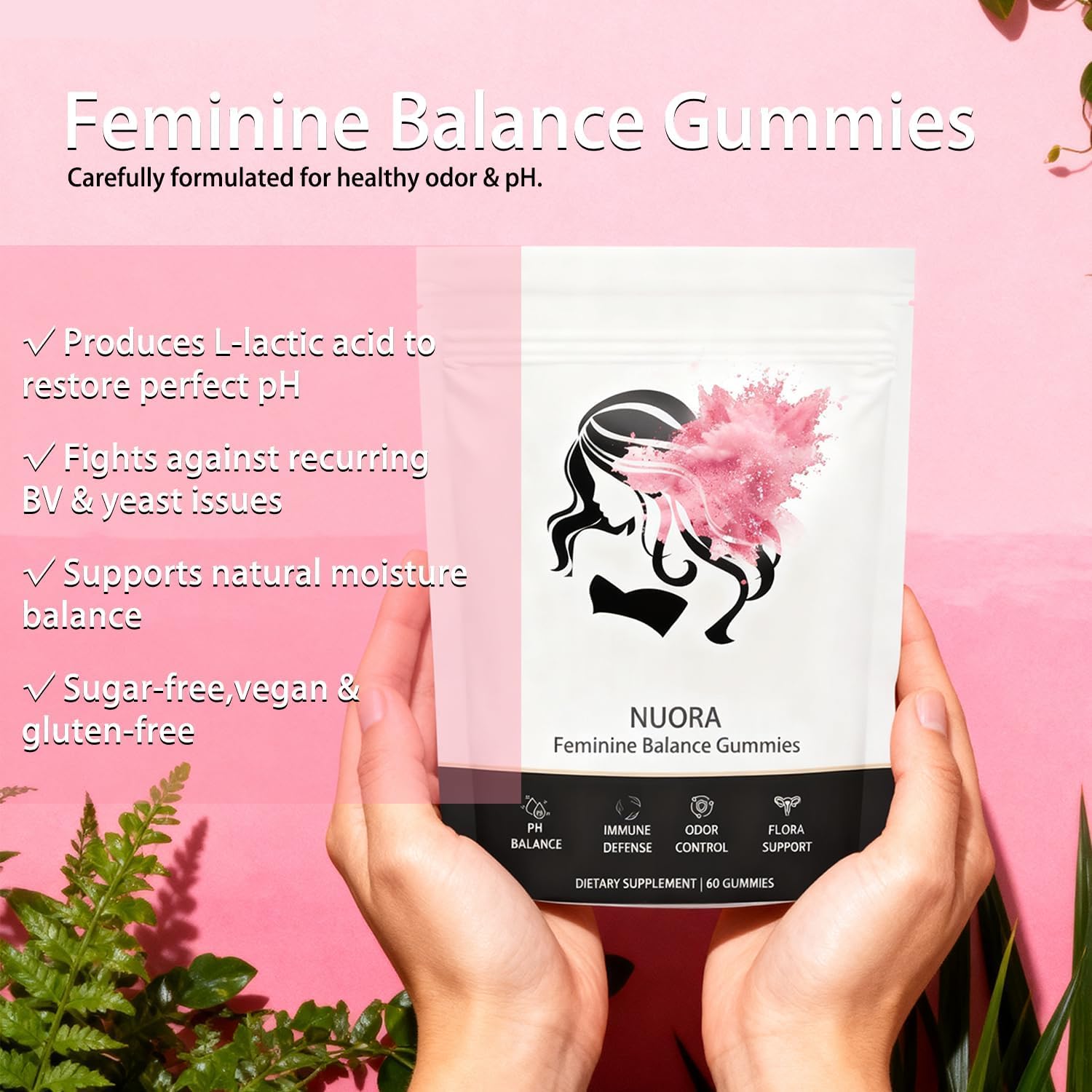nuora detalle de etiqueta con ingredientes y beneficio de pH equilibrado