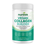 NURTIVE envase frontal del Collagen Builder Powder mostrando el diseño y beneficio de uso prolongado