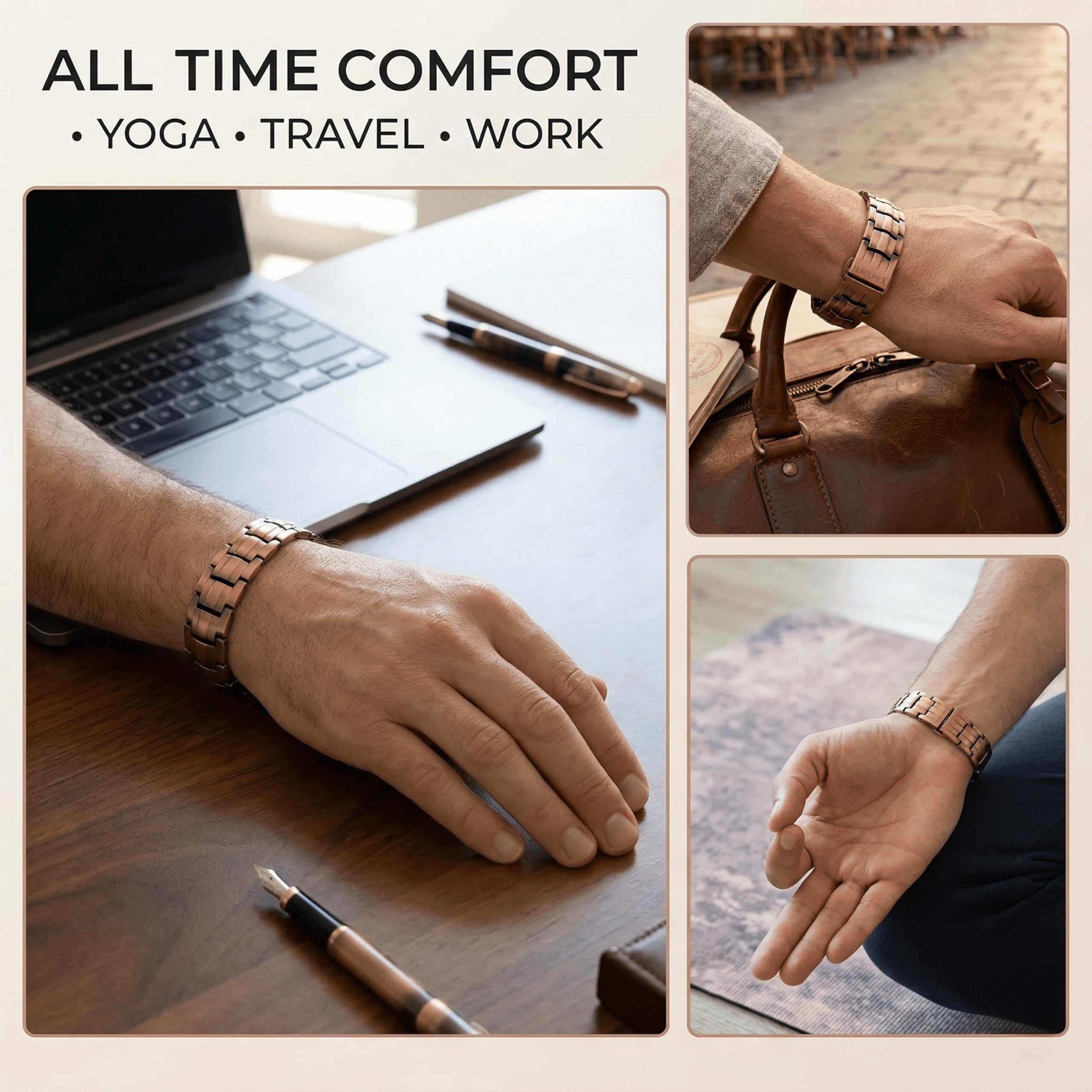 NurtureX mujer llevando la pulsera en look formal y sofisticado