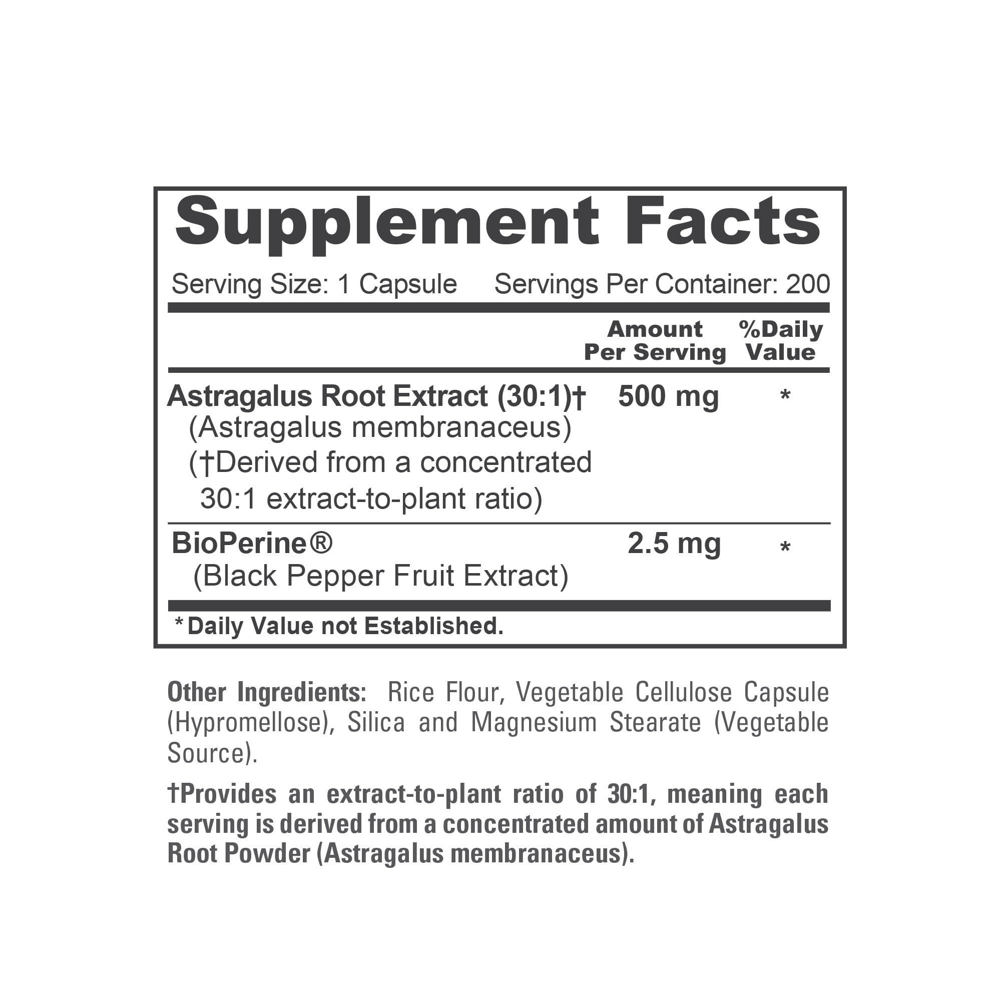 NusaPure etiqueta detallada con información de 500 mg y Non-GMO