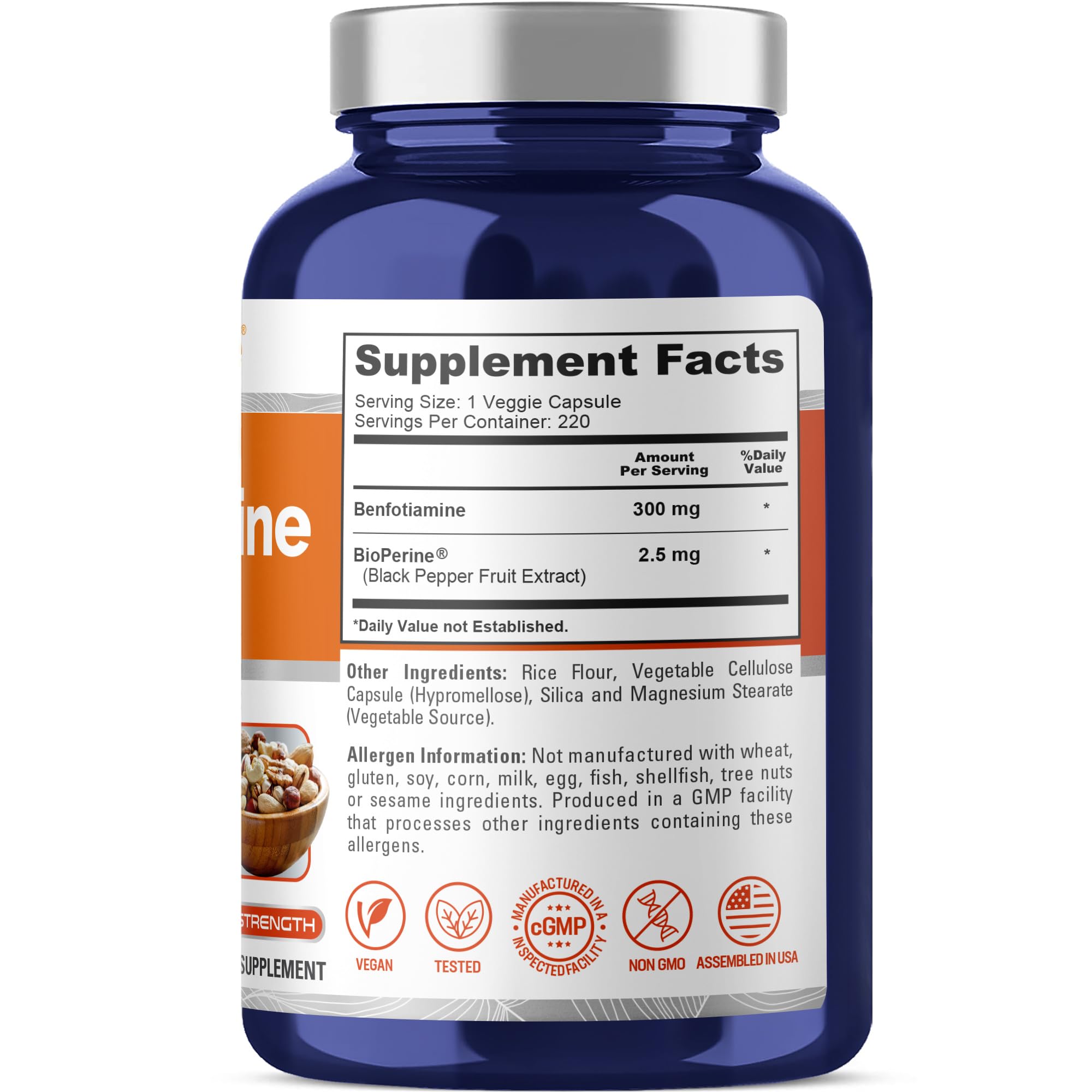 etiqueta NusaPure resaltando Bioperine y beneficios de absorción