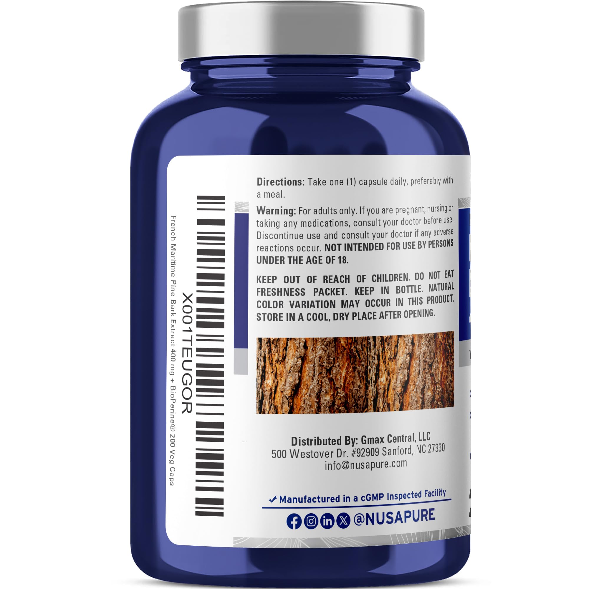 NusaPure cápsula abierta que muestra polvo de extracto y pureza del ingrediente