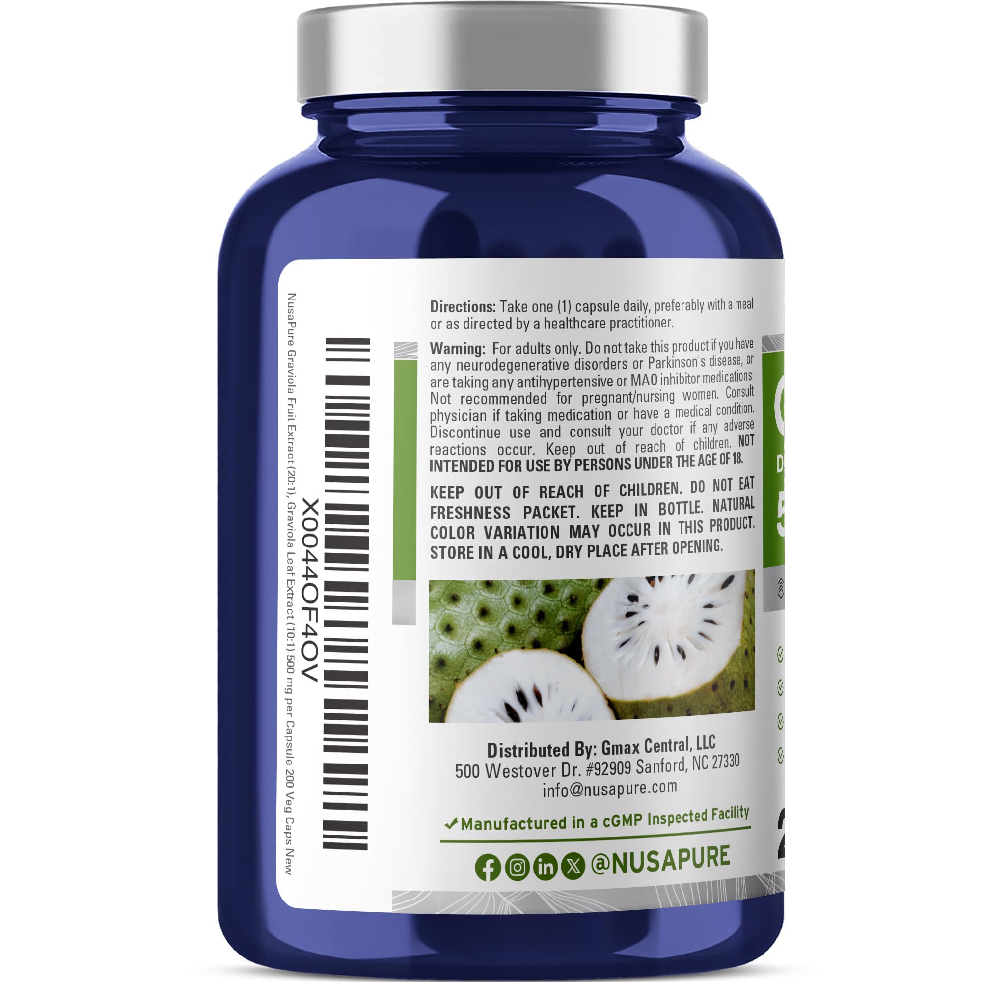 NusaPure detalle de cápsula vegetal, textura y cierre seguro