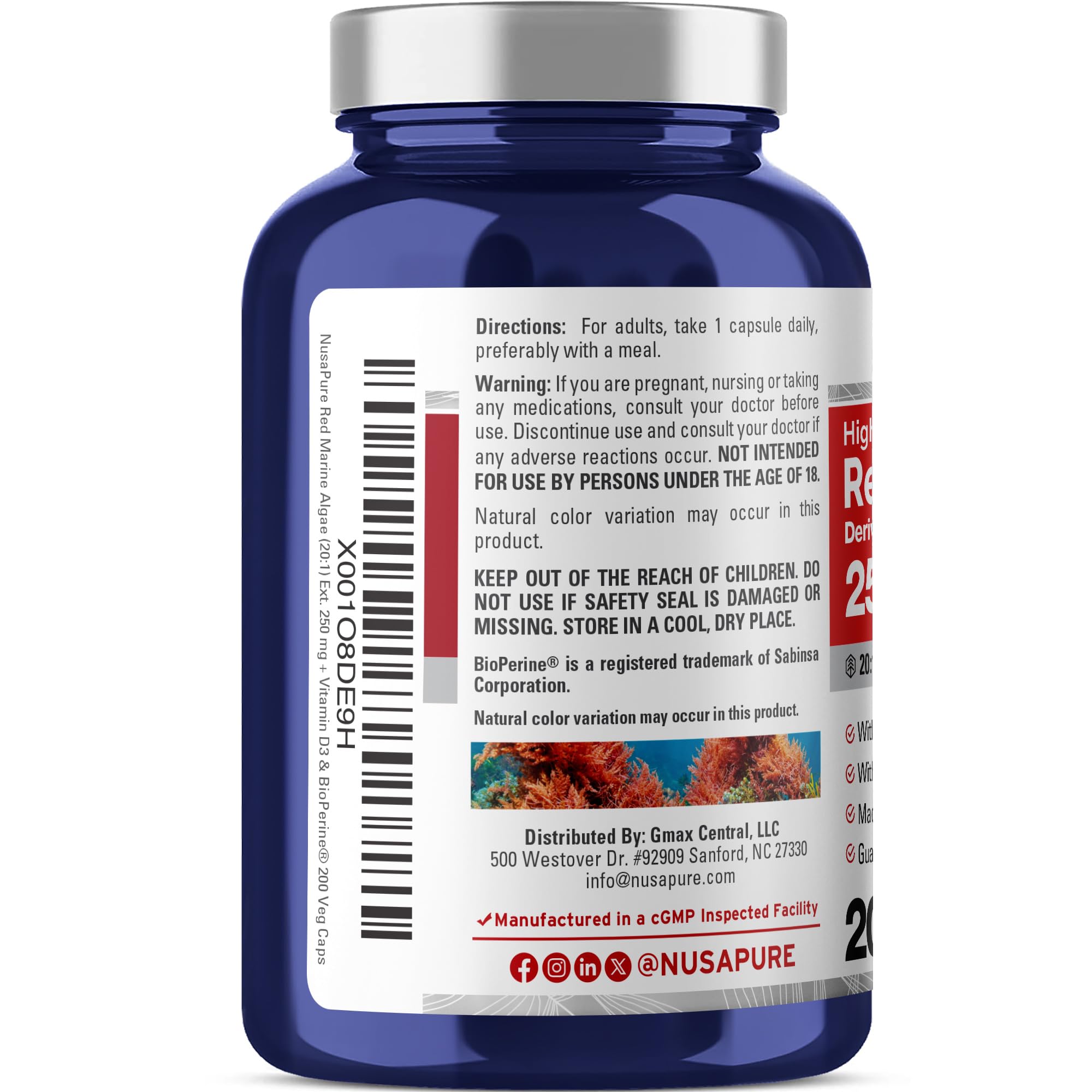 NusaPure cápsula en mano lista para consumir fácil y práctica