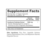 NusaPure etiqueta con lista de ingredientes y fabricación en EE. UU., transparencia
