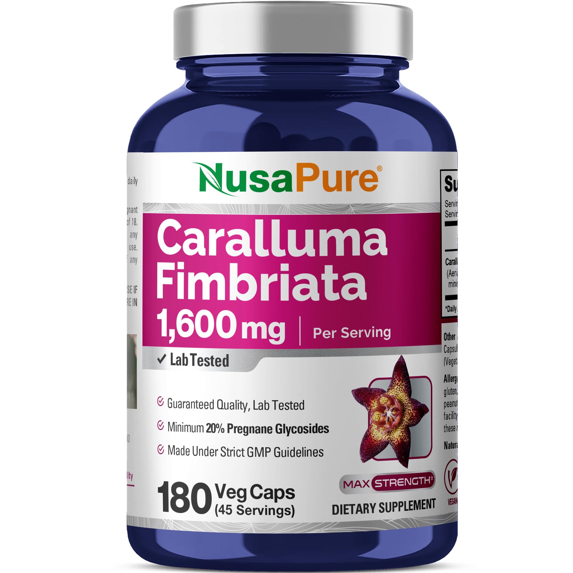 NusaPure frente del empaque mostrando cantidad y formato, confianza y tamaño