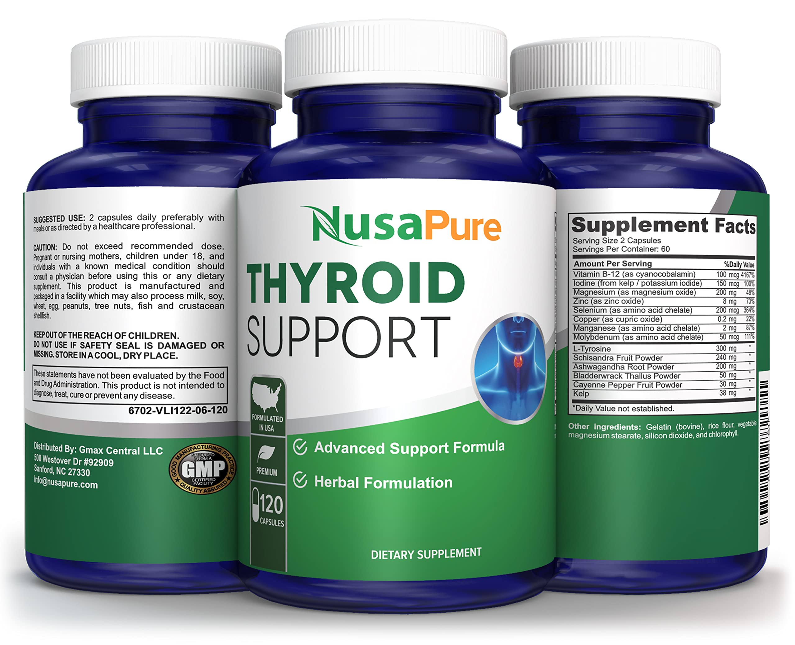 NusaPure detalle de etiqueta con lista de ingredientes y dosificación