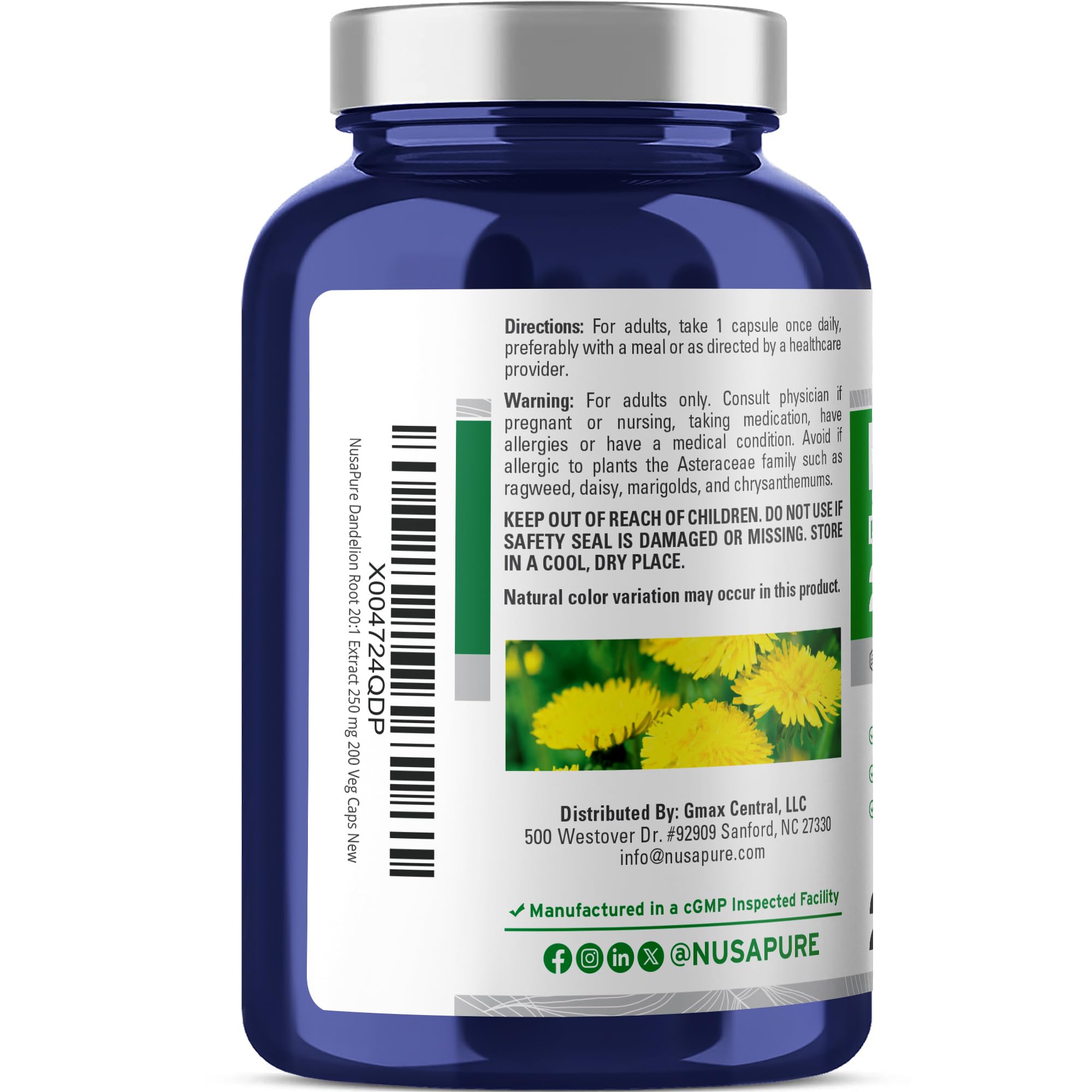 NusaPure etiqueta detallada con ingredientes claros y transparencia