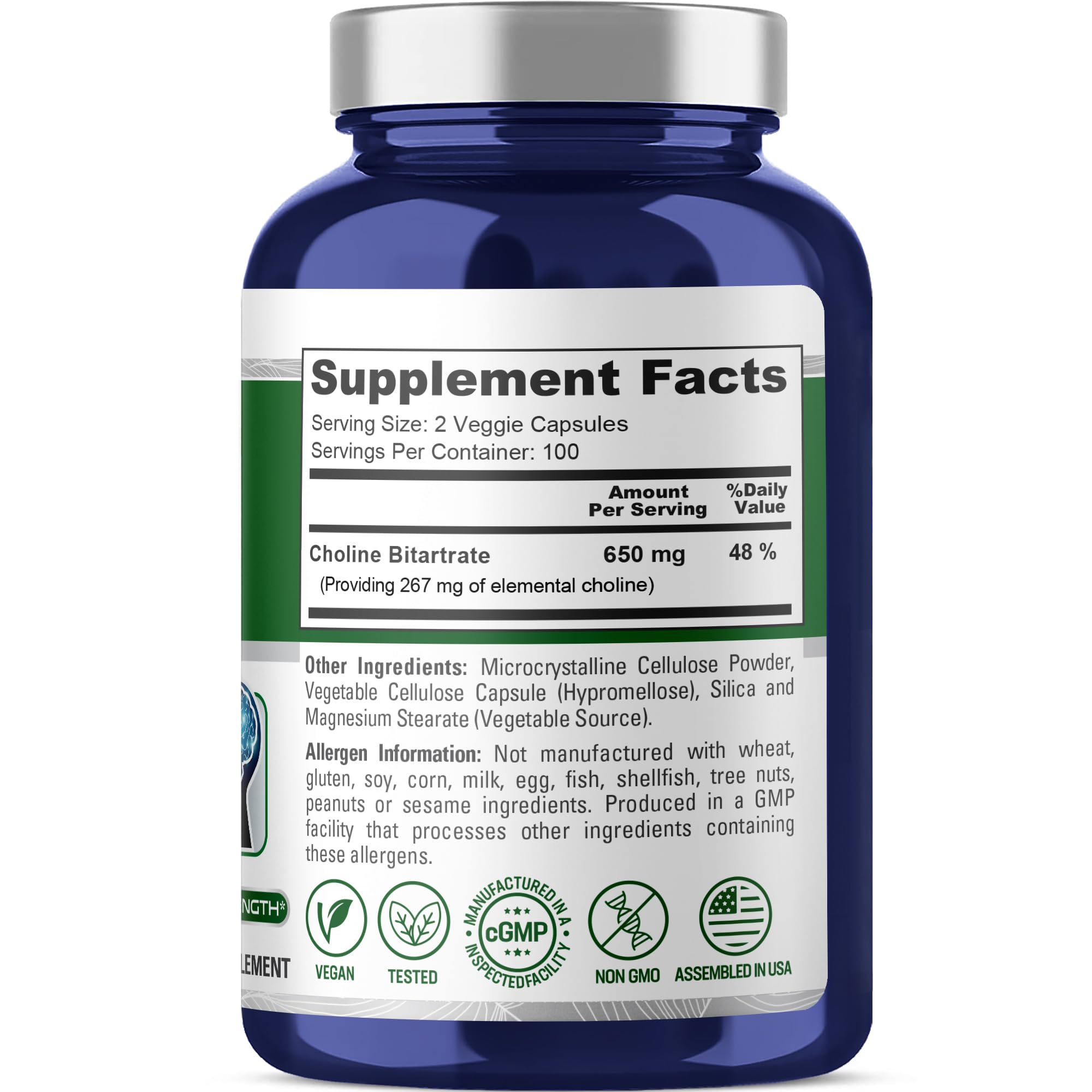NusaPure detalle de etiqueta con dosis 650 mg y vegano para transparencia