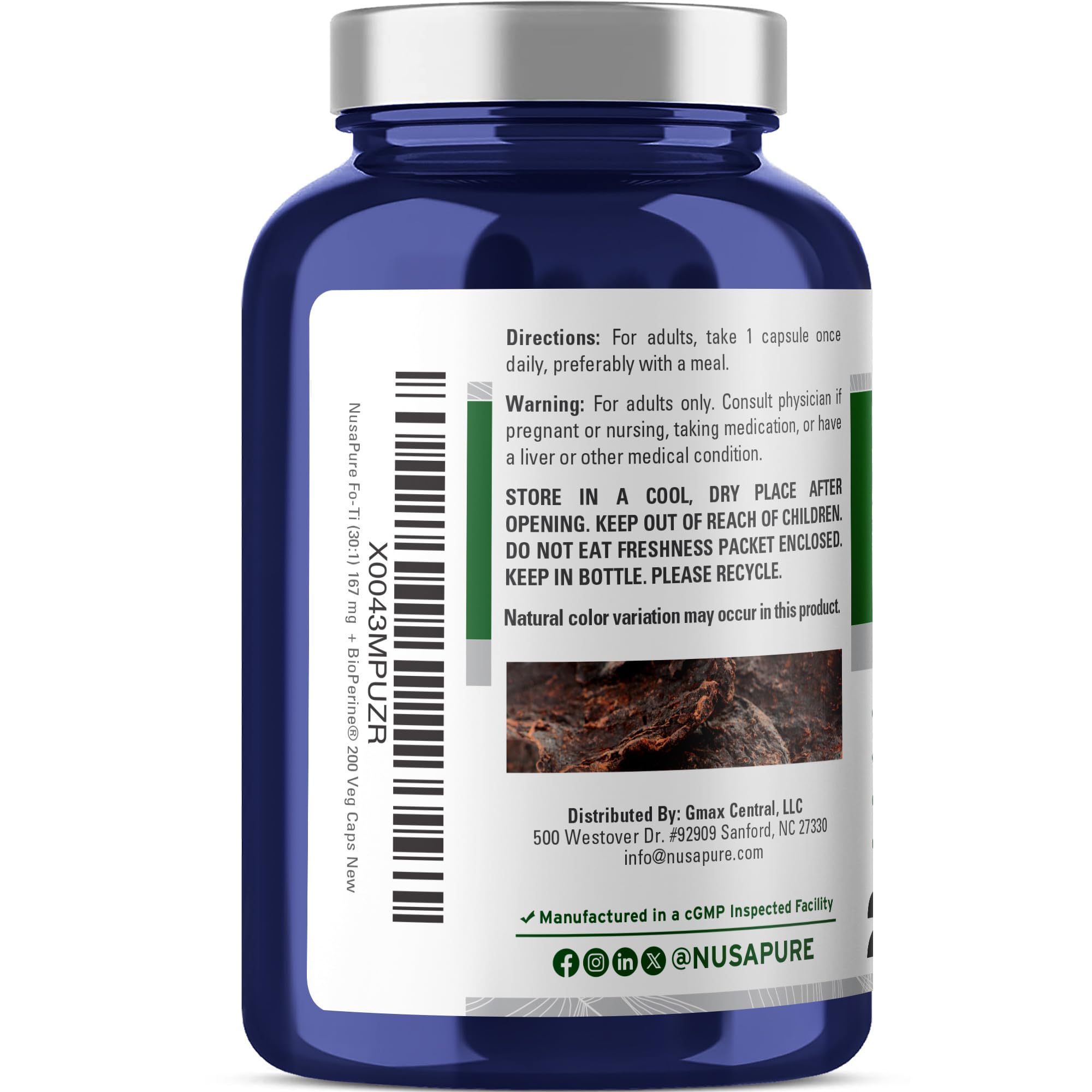 NusaPure primer plano de cápsula vegetal mostrando calidad y pureza