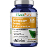 NusaPure frasco frontal mostrando etiqueta clara y beneficios principales