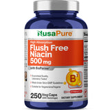 NusaPure frasco frontal mostrando 250 cápsulas y etiqueta clara para almacenamiento fácil