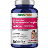 NusaPure vista frontal del frasco mostrando la marca y concentración, fácil identificación de producto