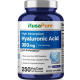 NusaPure frasco frontal muestra 250 cápsulas y conveniencia diaria