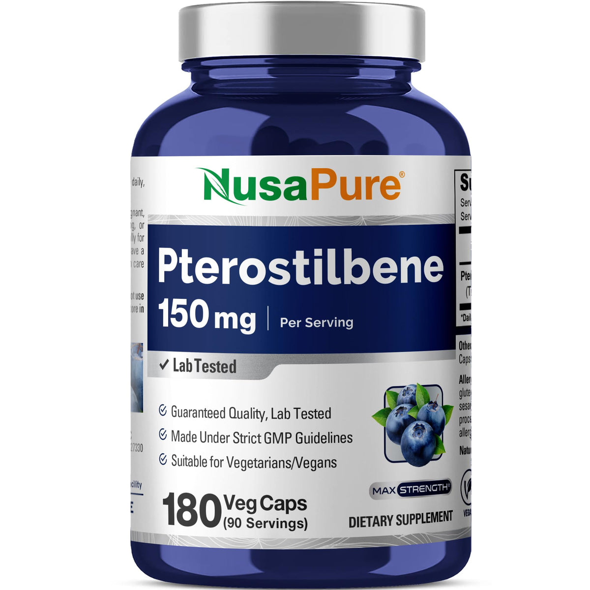NusaPure botella frontal mostrando etiqueta clara y beneficios