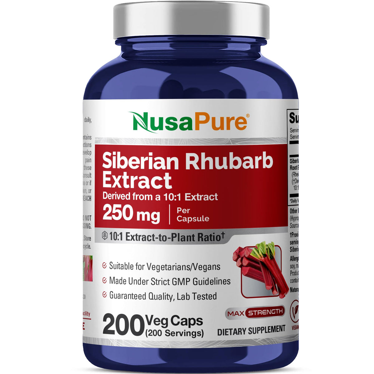 NusaPure frasco frontal mostrando etiqueta clara y concentración
