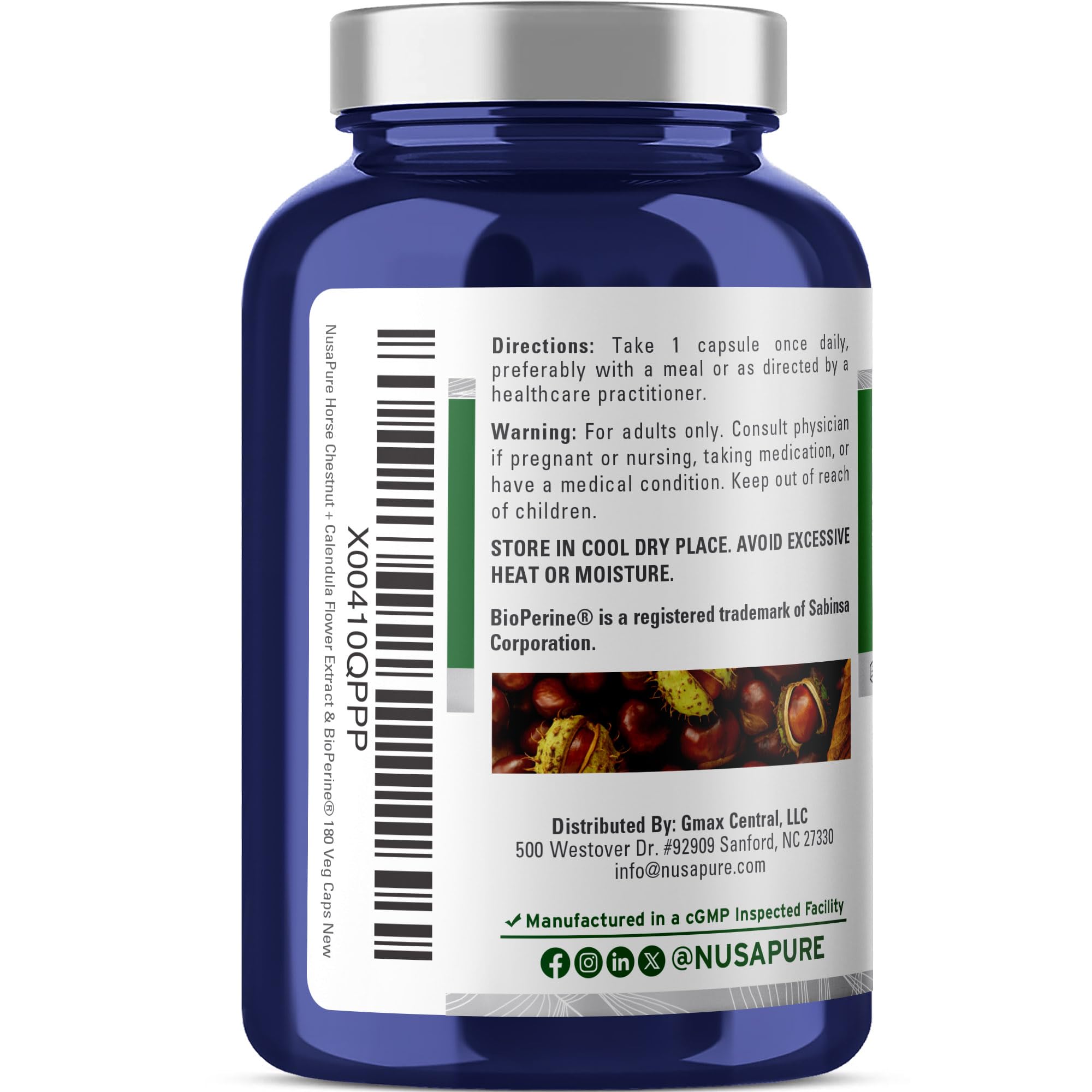 NusaPure semillas de castaño de indias, aspecto natural y origen del extracto