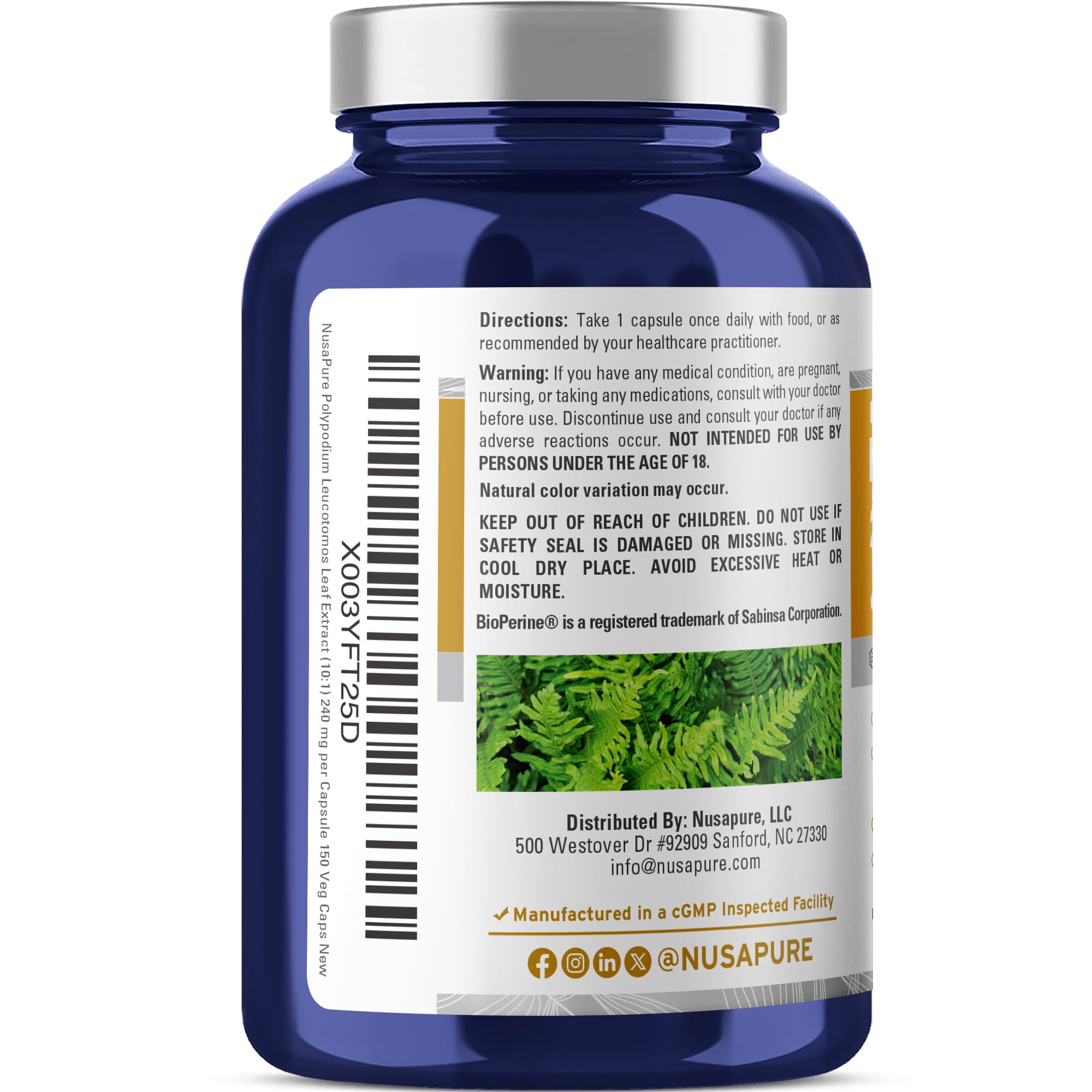 NusaPure primer plano del polvo de extracto para apreciar textura y pureza