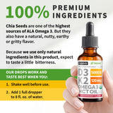 NUSAVA etiqueta con ingredientes D3, K2 y Omega‑3, claridad informativa y confianza