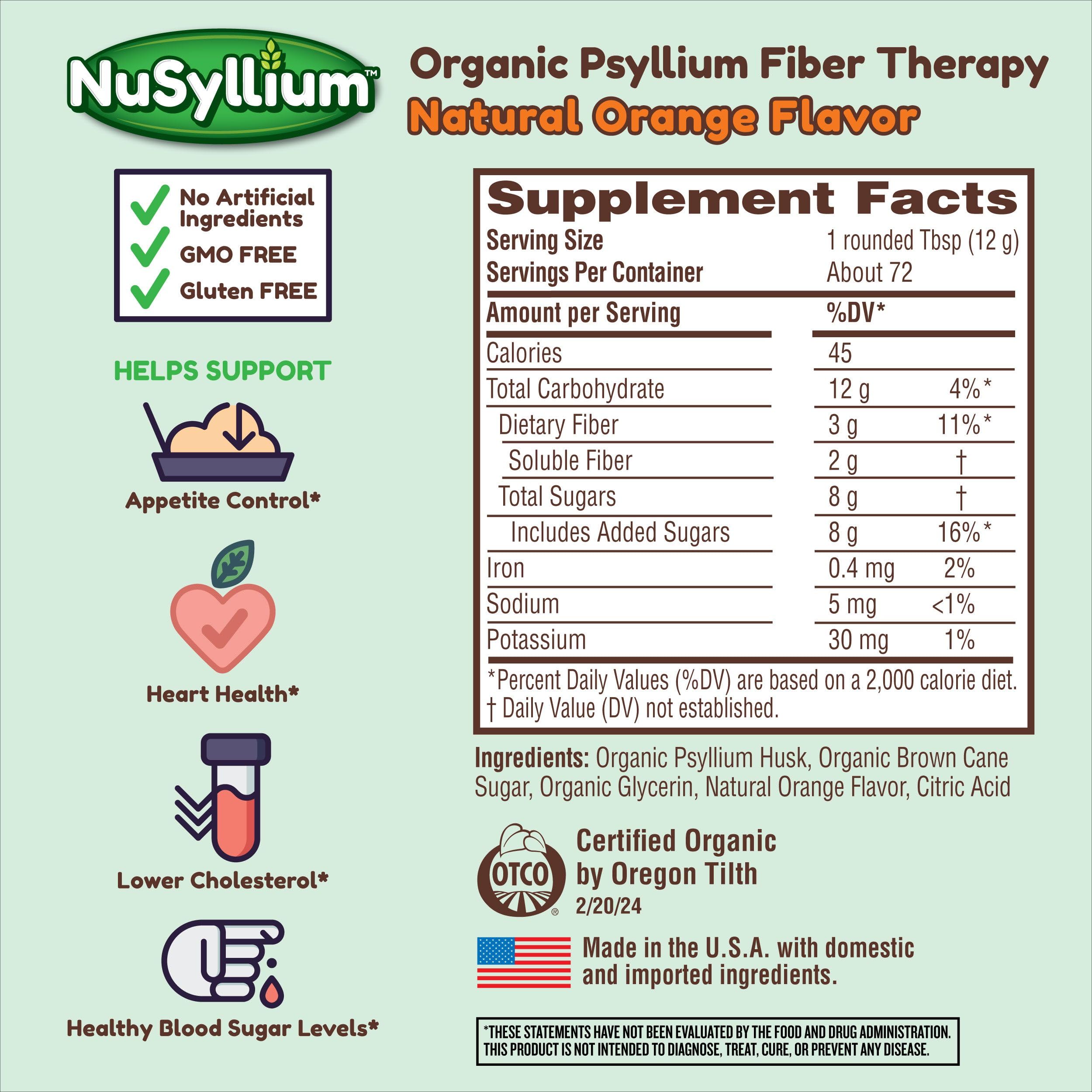 NuSyllium textura del polvo de psyllium, acabado fino para mezclar fácil