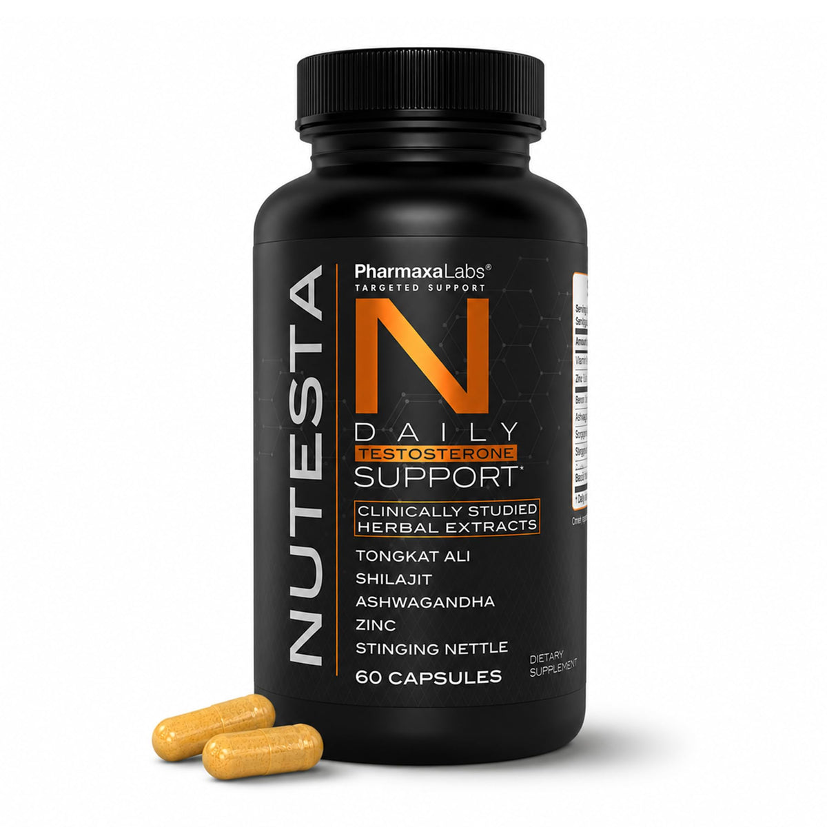 Nutesta frontal del envase mostrando marca y beneficio de energía