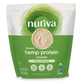 Nutiva frente del envase mostrando el diseño y beneficio orgánico