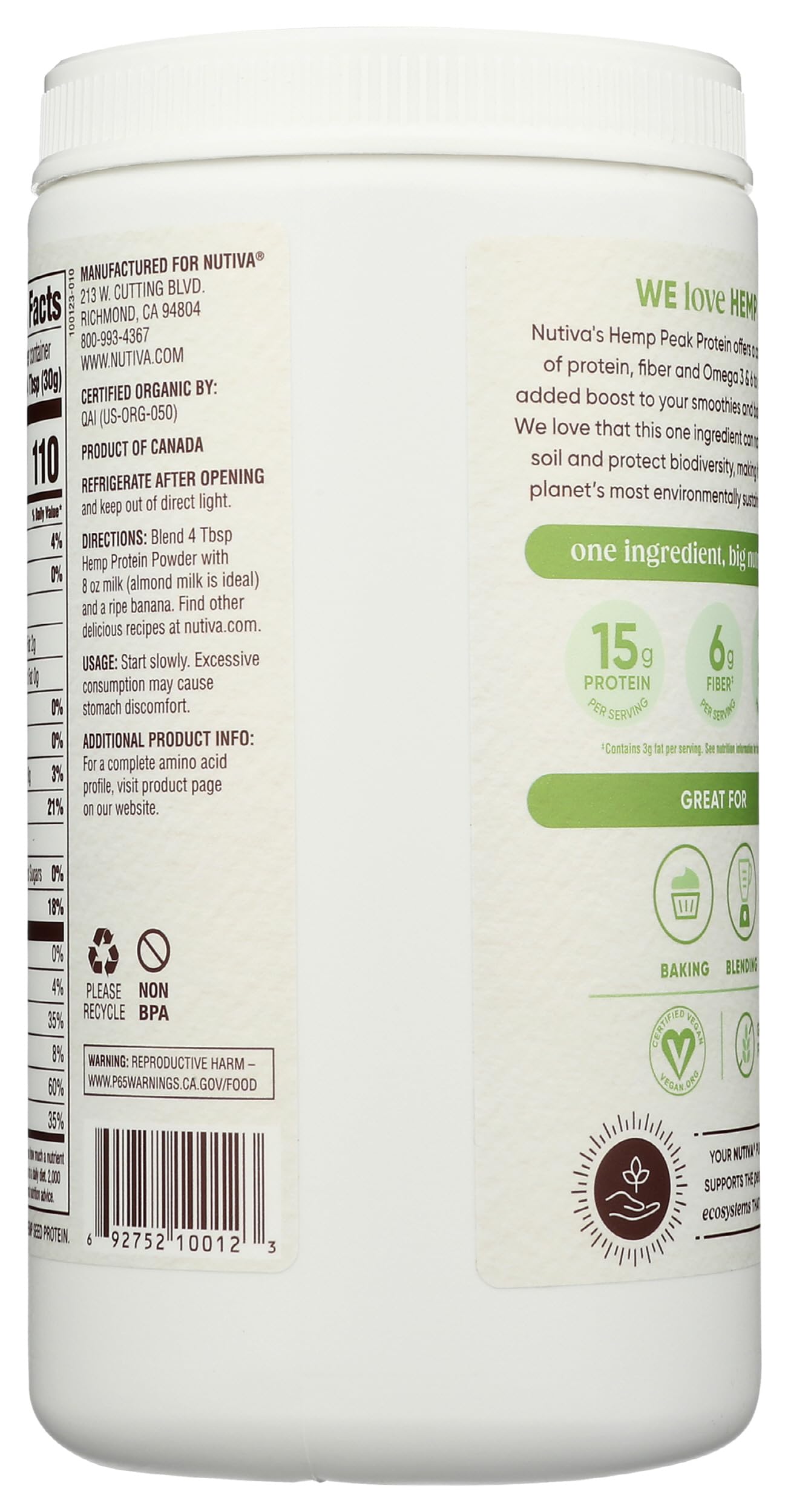 Nutiva textura del polvo en primer plano, fácil de mezclar y digerir