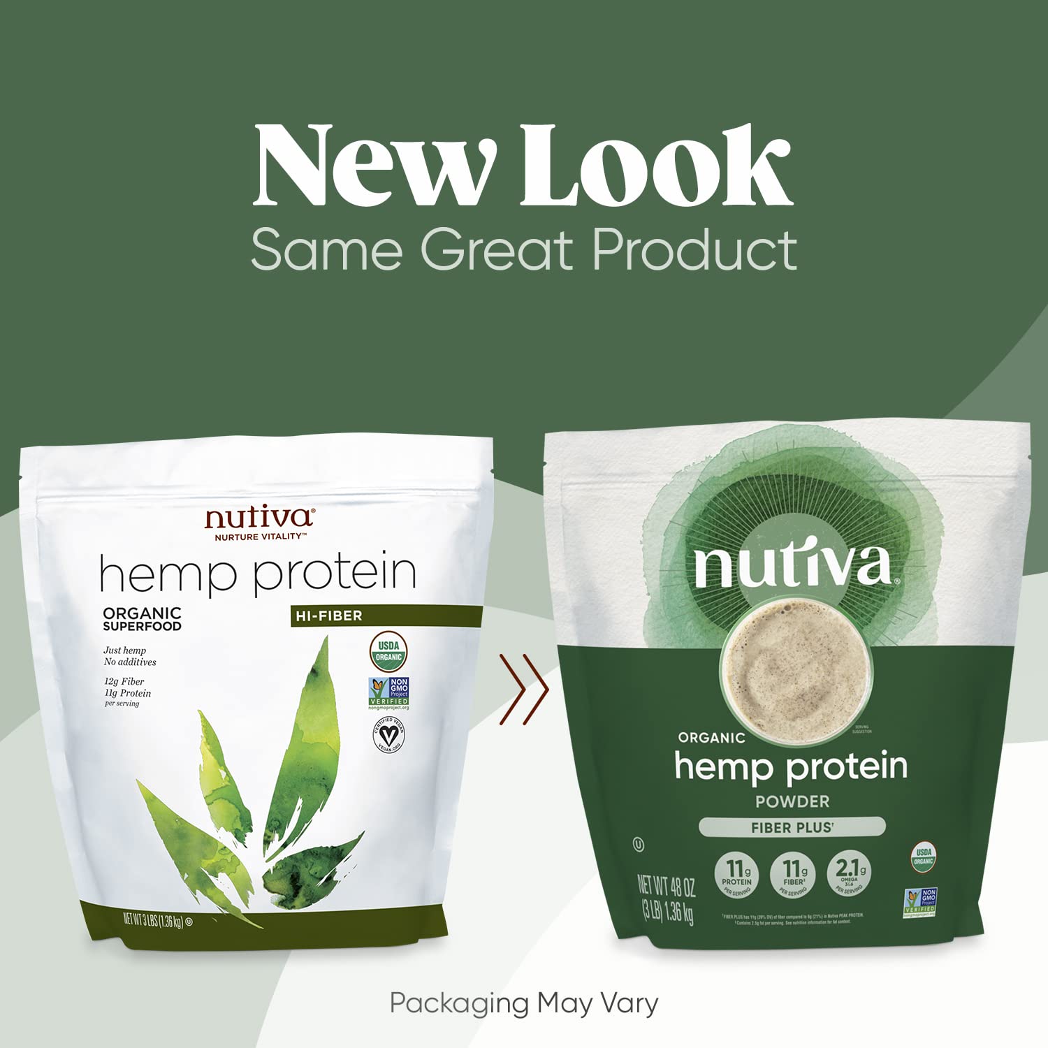 Nutiva textura del polvo de cáñamo, mezcla fácil y sin grumos