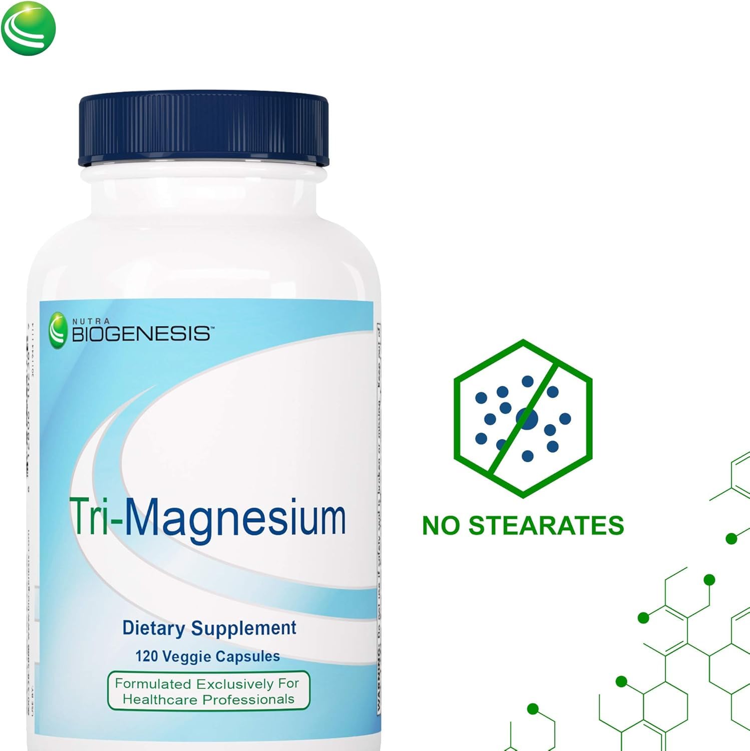 Nutra BioGenesis etiqueta con información de magnesio y formas