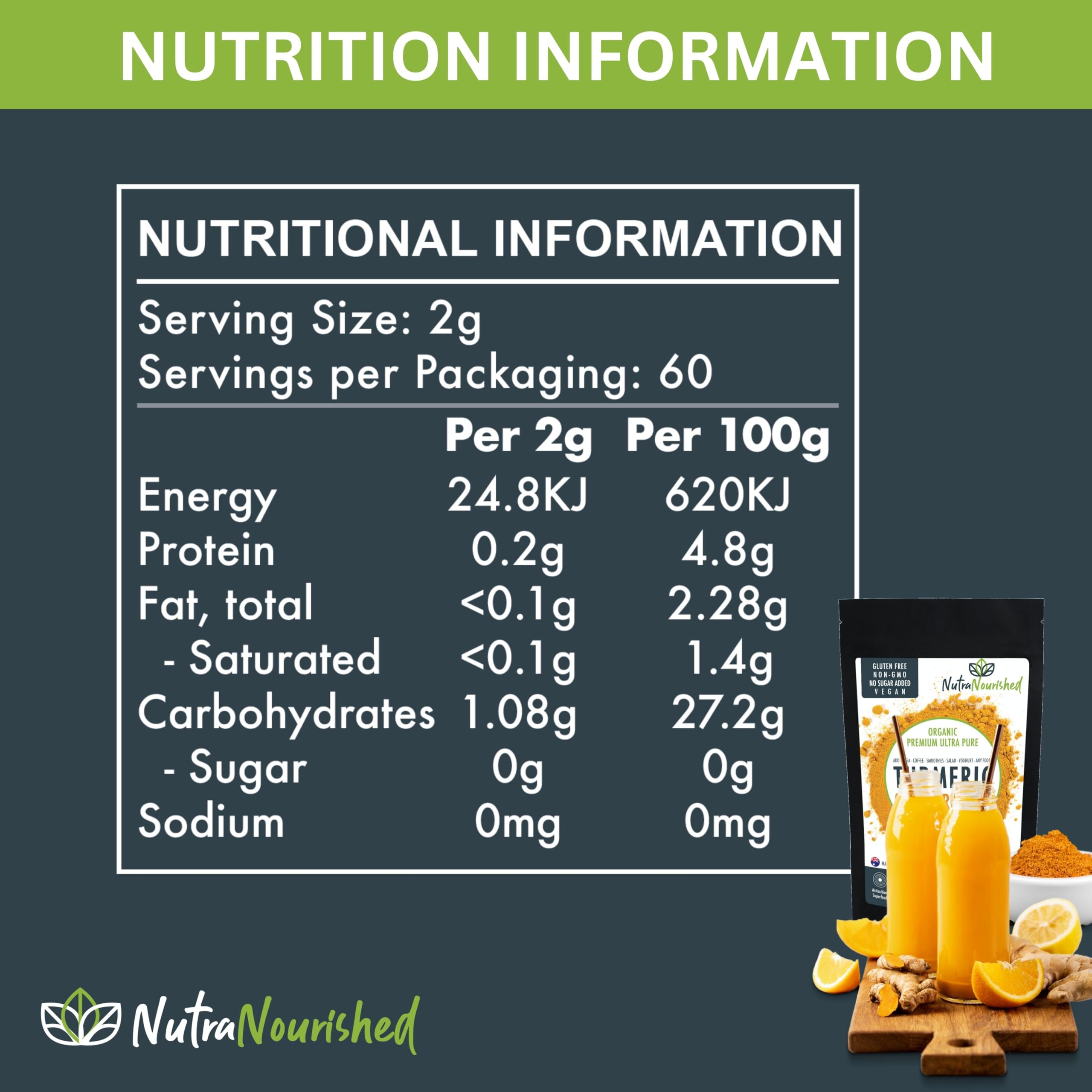 Nutra Nourished cucharadita con polvo, medida de 1500 mg clara
