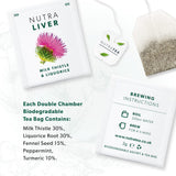 Nutra Tea primer plano de la mezcla dentro de la bolsita mostrando textura natural