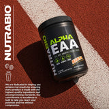 NutraBio Alpha EAA comparación de tamaño para visualizar 30 servicios