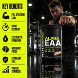 NutraBio Alpha EAA etiqueta informativa destacando transparencia y dosis