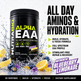 NutraBio Alpha EAA servicio mezclado en vaso listo para beber, hidrata y recupera