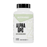NutraBio bote frontal del suplemento Alpha GPC 300 mg mostrando calidad