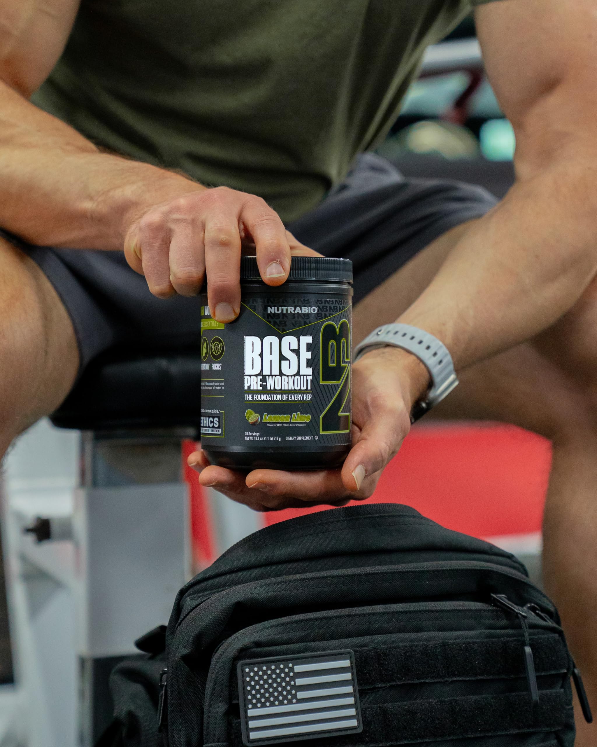 NutraBio base montón de polvo, concentración de activos por servicio